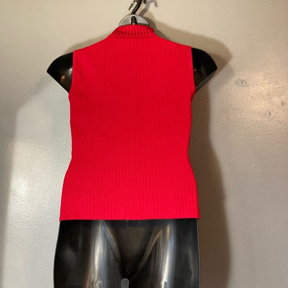 Venini Red Ribbed Knit Top - Picture 4 of 4